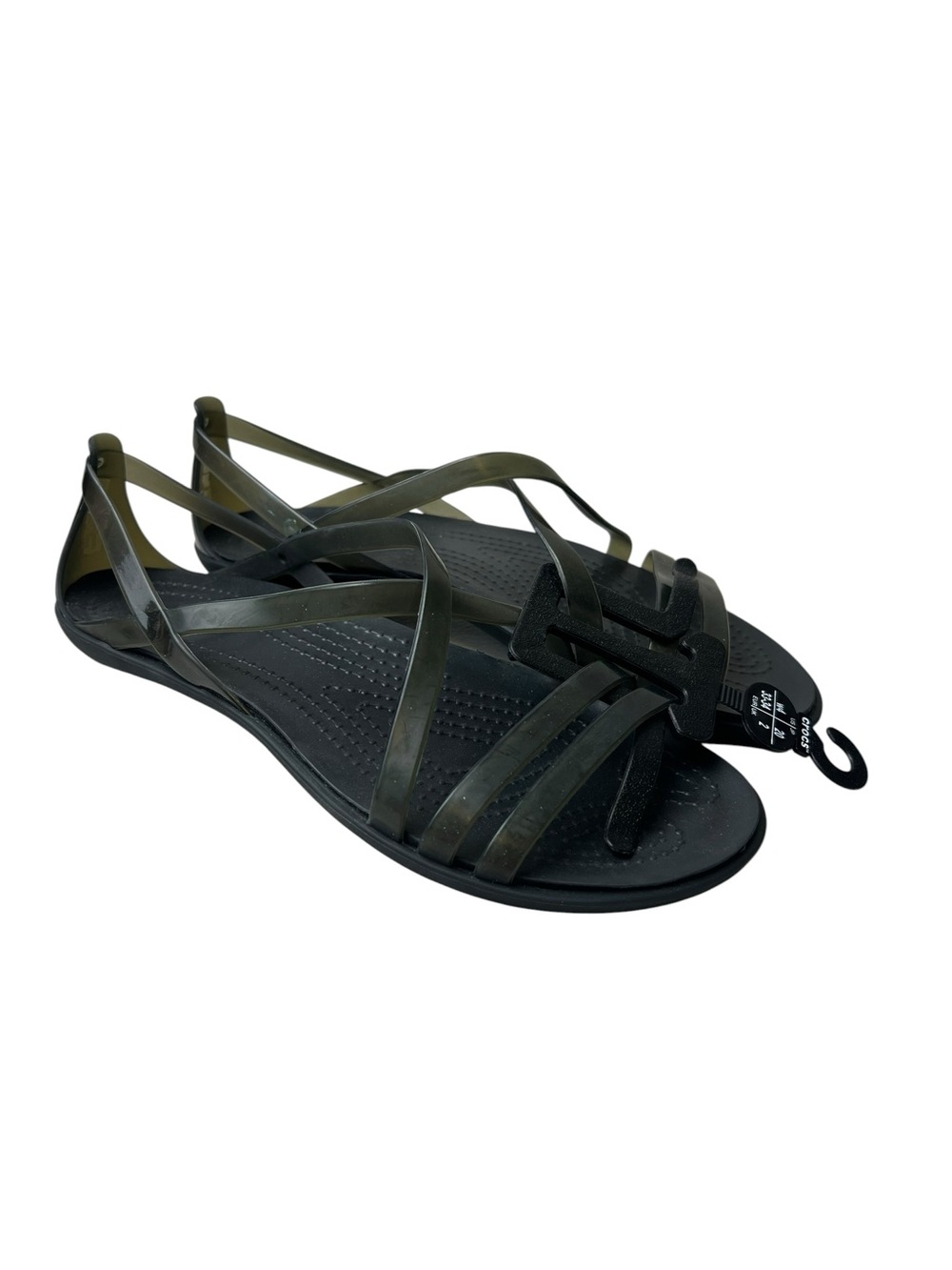 Crocs NWOT Isabella Strappy Flat Sandals Size Women’s 4 Green/Black